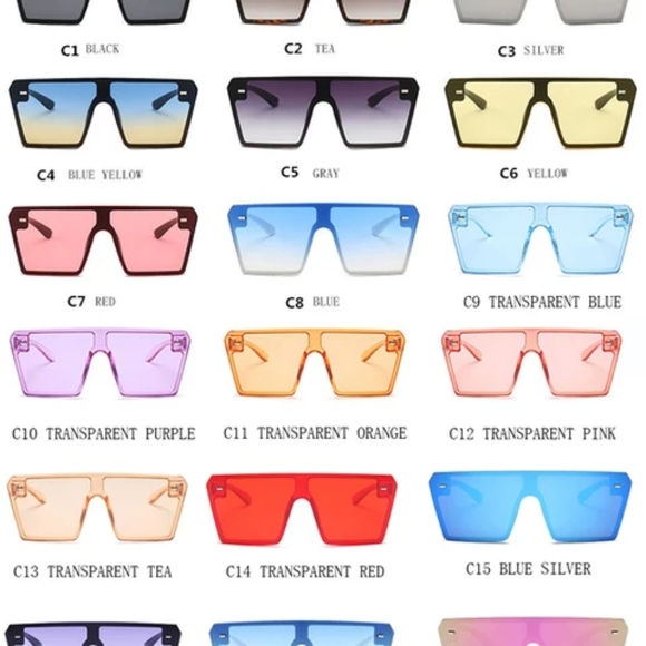 Vintage Oversized Lens Sunglasses Women Square PC With Velvet - Picture 4 of 4